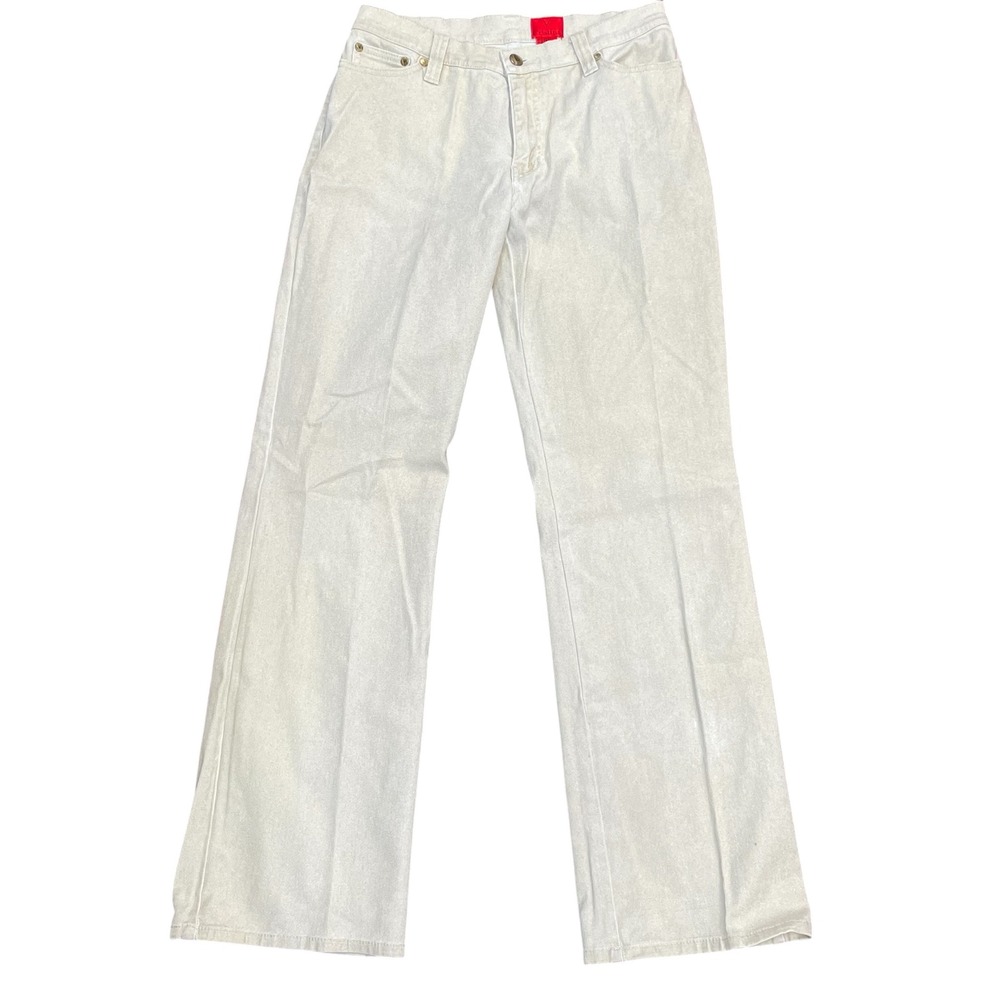 Cristina Women's Size 4 Beige‎ Denim Jeans Low Rise Flare Leg Y2K 90s Retro